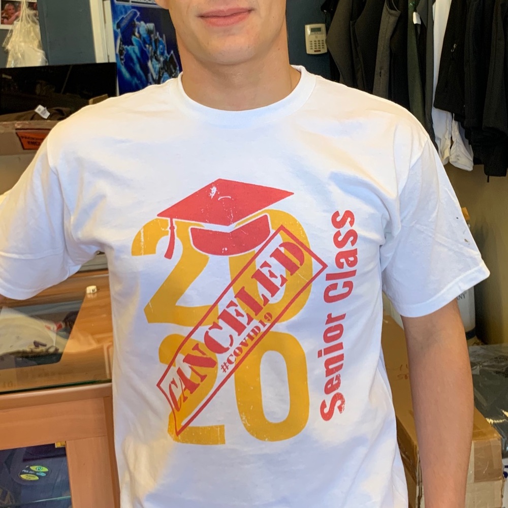 Customized class of 2020 cancelled t-shirts.